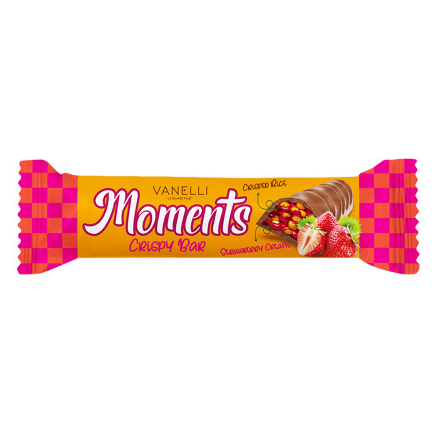 MOMENTS BAR Çilek Krema Dolgulu Pirinç Patlaklı Sütlü Bar
