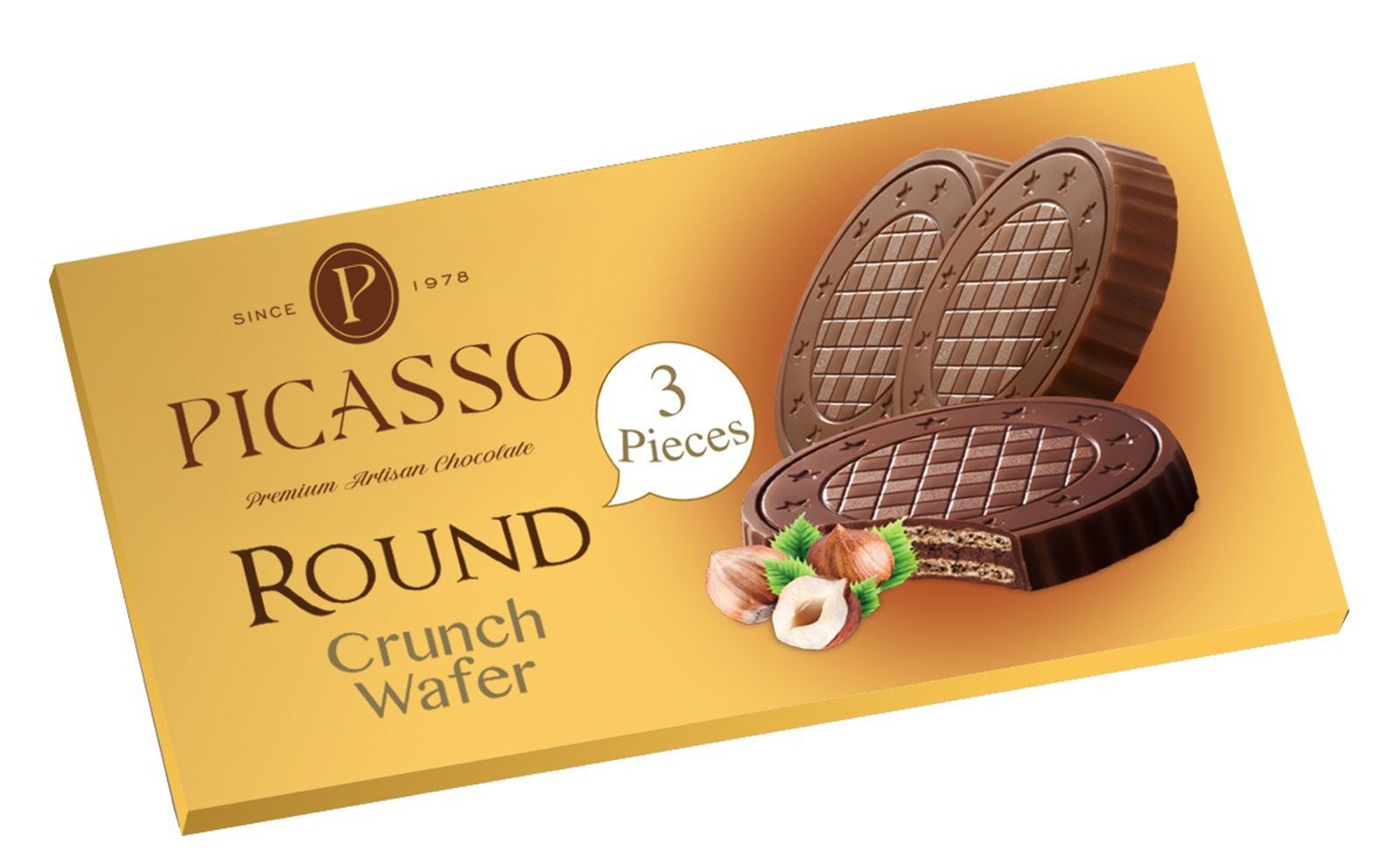 VANELLI ROUND chocolate coated wafers 3pcs