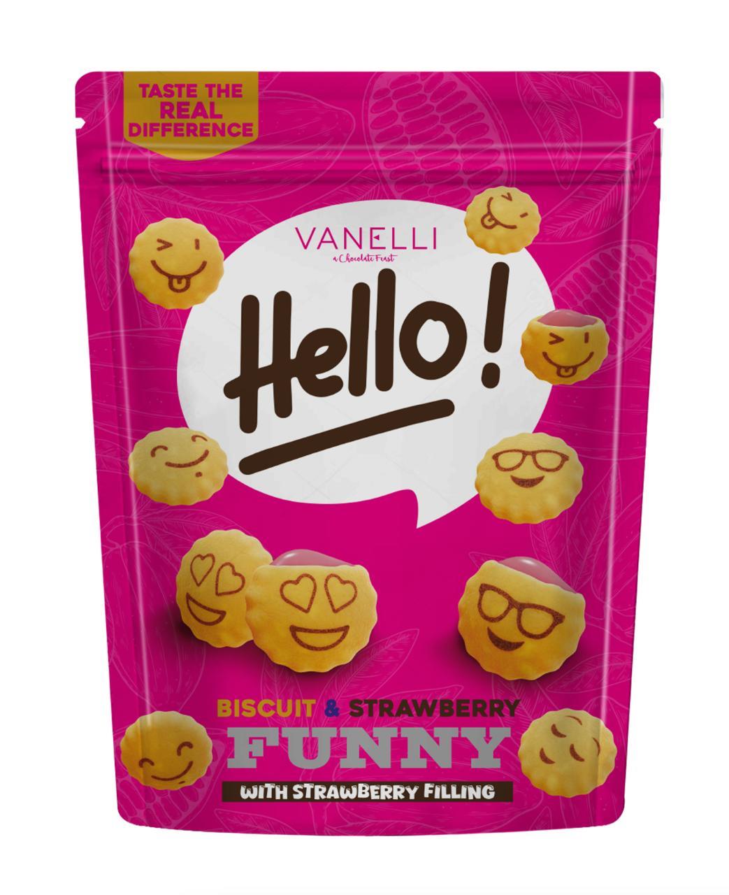 HELLO! Çilek Dolgulu Emoji Biskuvi 100 GR