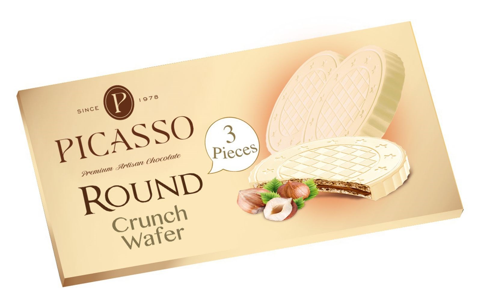 VANELLI ROUND white chocolate coated wafers 3pcs