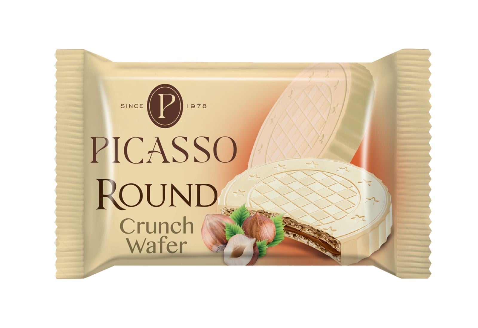 VANELLI ROUND white chocolate coated wafers 3pcs