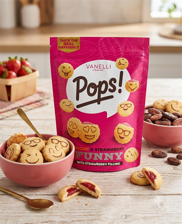 POPS! Çilek Dolgulu Emoji Biskuvi 100 GR