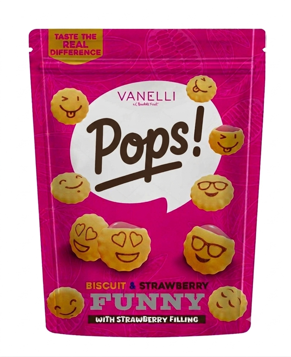 POPS! Çilek Dolgulu Emoji Biskuvi 100 GR