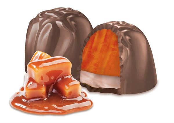 MOMENTS plastic twin heart - caramel