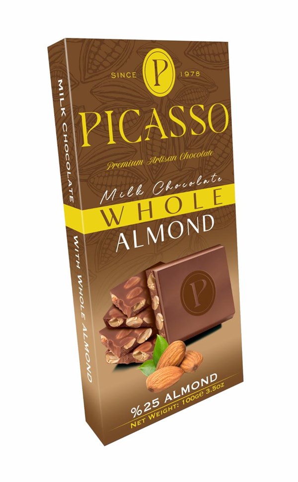 PICASSO Bütün Bademli Sütlü Çikolata 100 GR