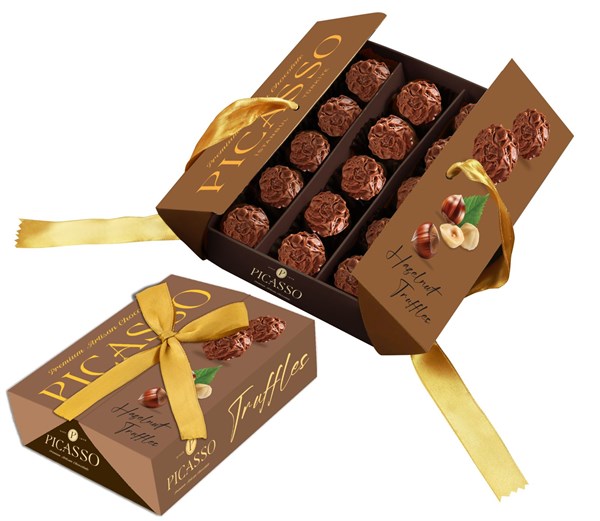 TRUFFELS hazelnut truffe chocolate - Kapaklı Kutu