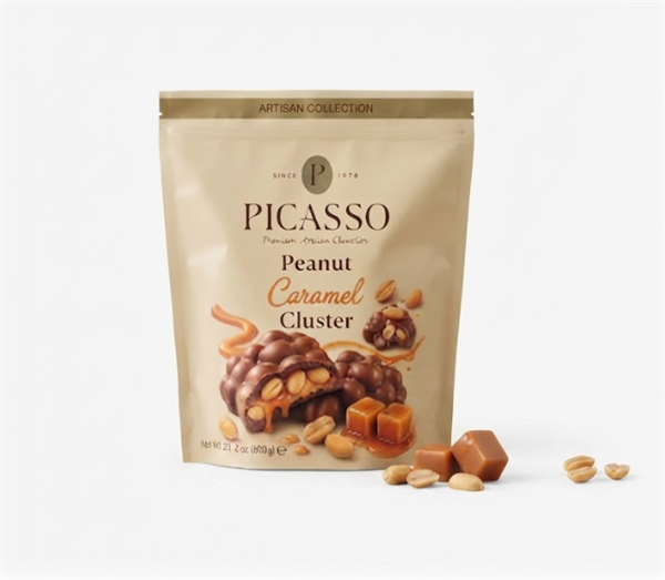 PICASSO Karamelli &Yer Fıstıklı  Dolgulu Cluster Çikolata 600 GR