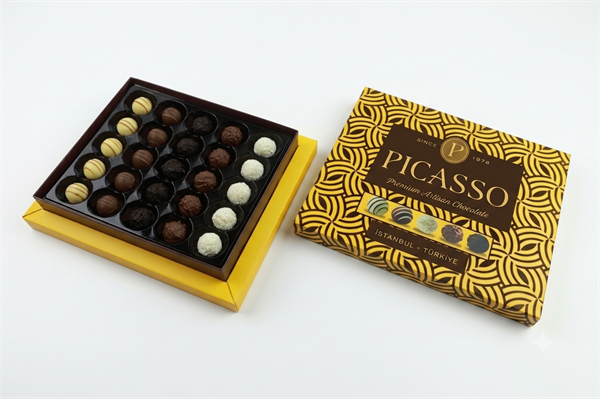 PICASSO TRUFFLE Assorted Truffe Chocolate - Yellow Velvet Box 