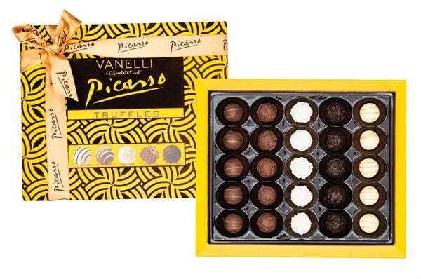 PICASSO TRUFFLE Assorted Truffe Chocolate - Yellow Velvet Box 