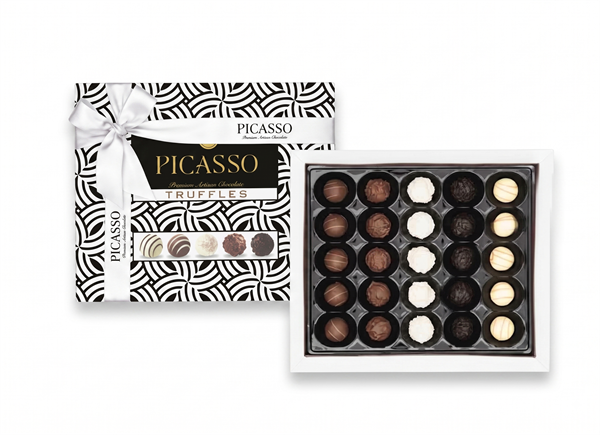 PICASSO TRUFFLE Assorted Truffe Chocolate - White Velvet Box 