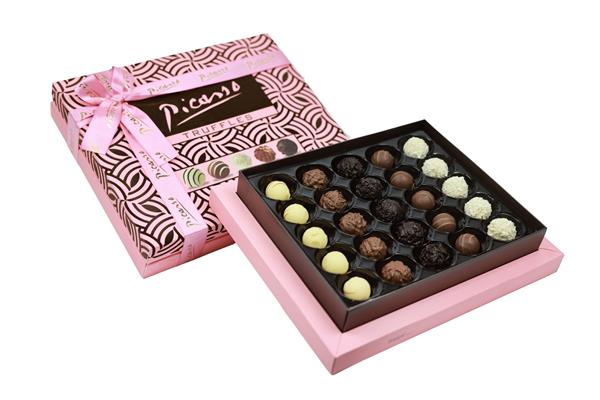 PICASSO TRUFFLES Assorted Truffe Chocolate - Pink Velvet Box 