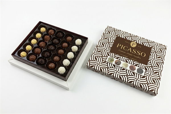 PICASSO TRUFFLE Assorted Truffe Chocolate - White Velvet Box 