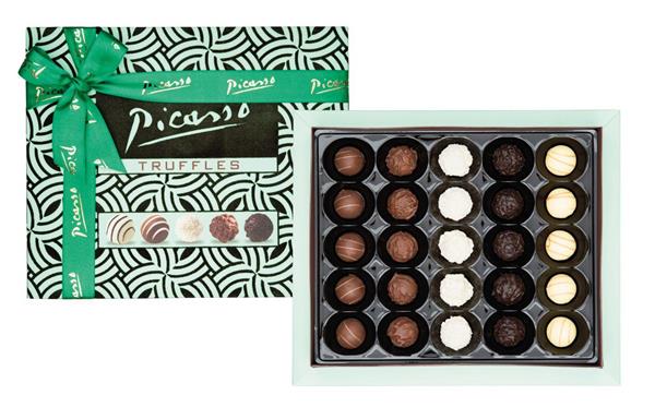 PICASSO TRUFFLE Assorted Truffe Chocolate - Green Velvet Box 