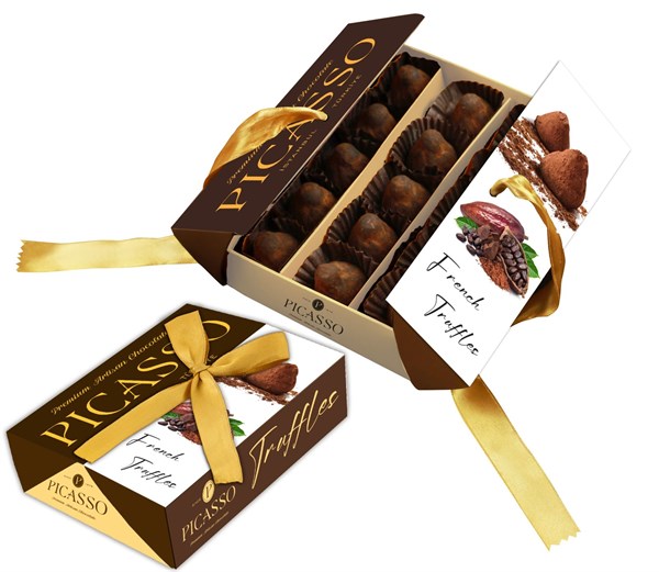 TRUFFELS cocoa dusted truffe chocolate - Kapaklı Kutu