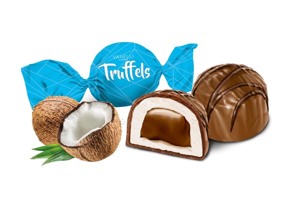 TRUFFELS Sütlü Kaplamalı, Çikolatalı Dolgulu Hindistan Cevizli Fondan 1 KG