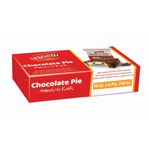 VANELLİ CHOCO-PIE Kakao Kaplamalı Marshmelow Kek (40gr*6)