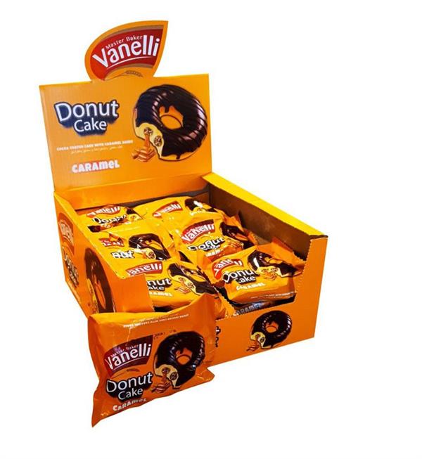 VANELLI DONUT Kakao Kaplamalı Karamel Soslu Kek 35GR(1 KUTU)