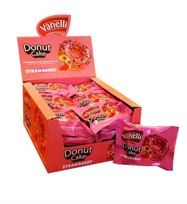 VANELLI DONUT Kaplamalı Çilek Soslu Kek 35GR(1 KUTU)