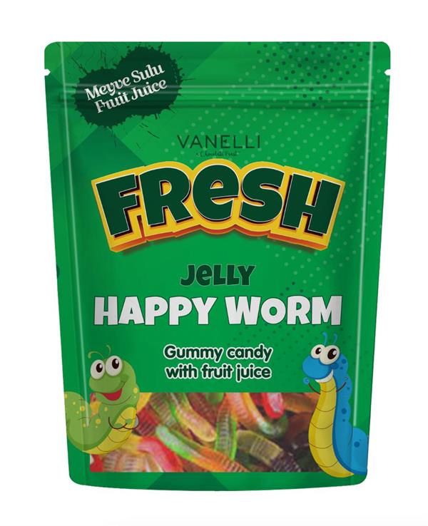VANELLİ Fresh Jelly Yumuşak Şeker- Worm 200 GR
