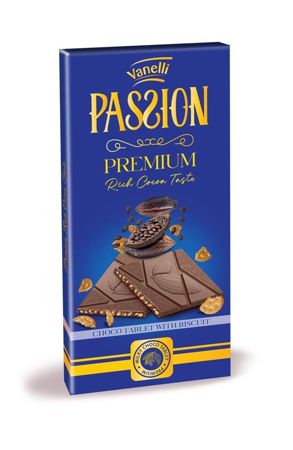 VANELLİ PASSION Biskuvili Sütlü Tablet Çikolata 70 GR
