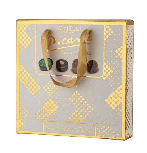 VANELLI PICASSO Praline Chocolate 150 GR-Gold and White Box