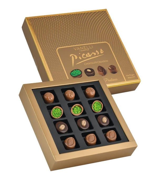 VANELLİ PİCASSO Pralin Chocolate 150 GR- Gold Blue Box