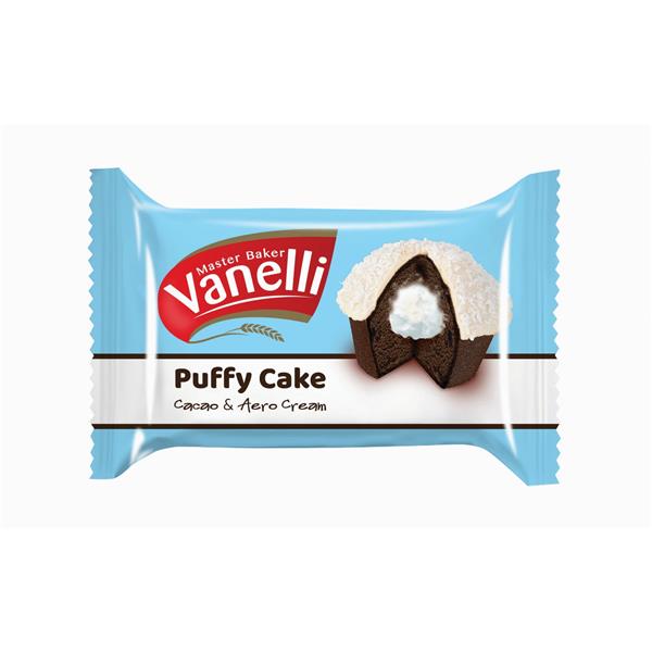 VANELLİ PUFFY Hindistan Cevizli Süt Krema Dolgulu Kakaolu Kek 35GR*24 ADET