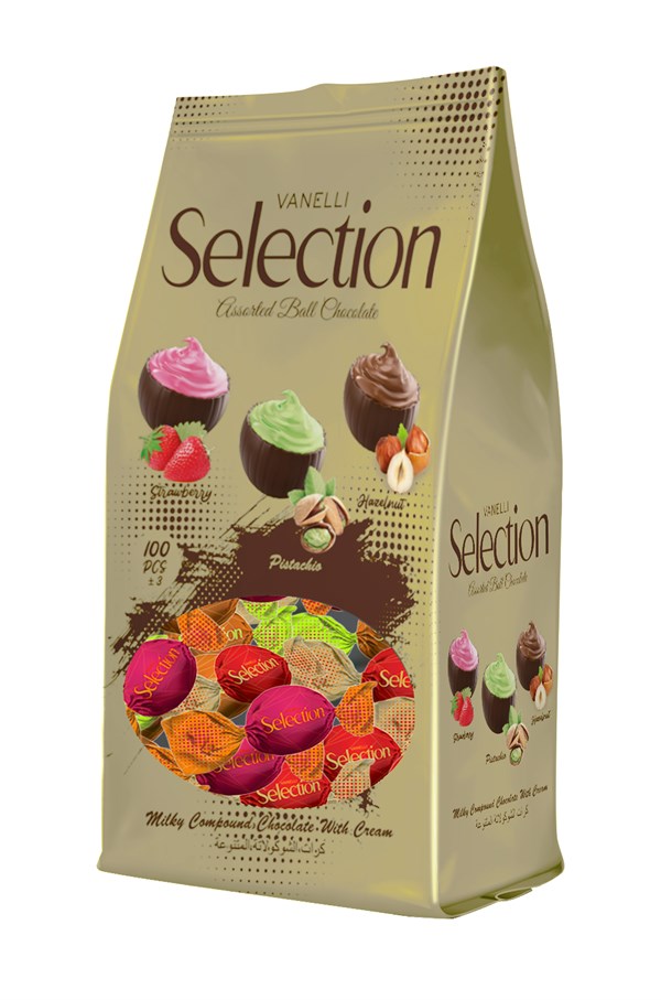 VANELLİ Selection Çilek, Antep Fıstık ve Fındık Kremalı Top Dökme 800 GR 