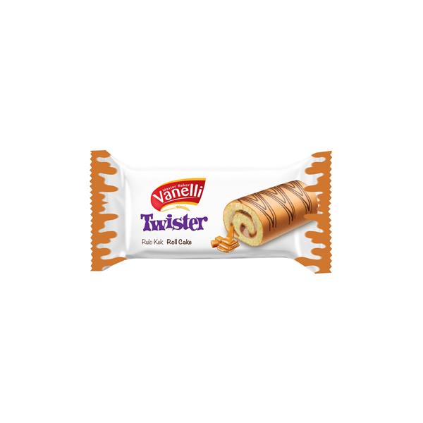 VANELLİ TWISTER Karamel Soslu Rulo Kek 35 GR(1 KUTU)