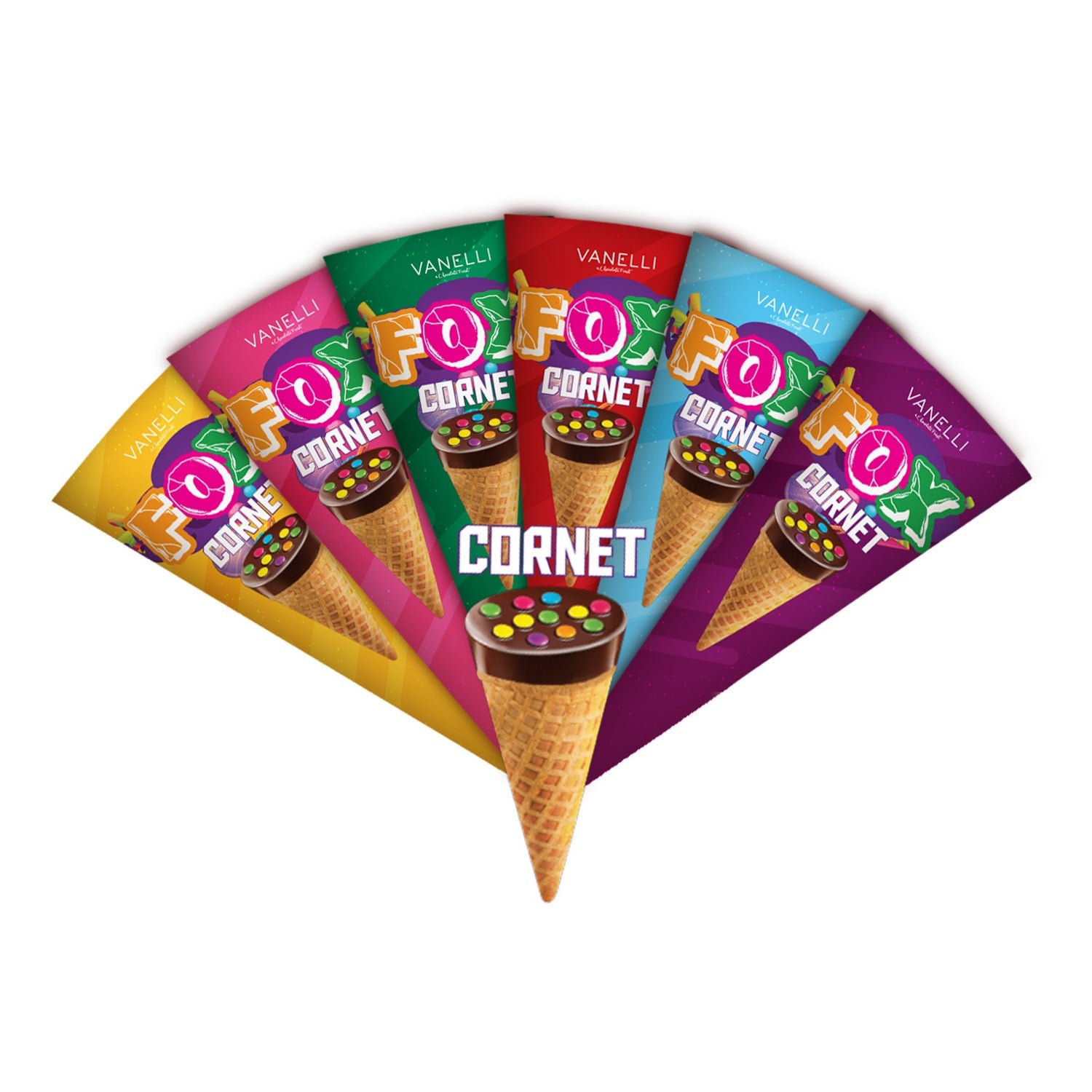 VANELLI CORNET hazelnut cream with cocoa and candy beans with cornet wafers 