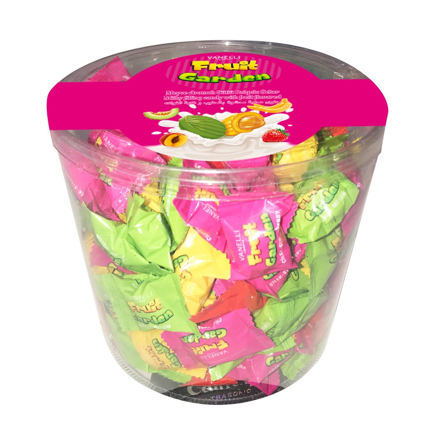 FRUIT GARDEN Milky Filling Candy with fruit flavour - jar