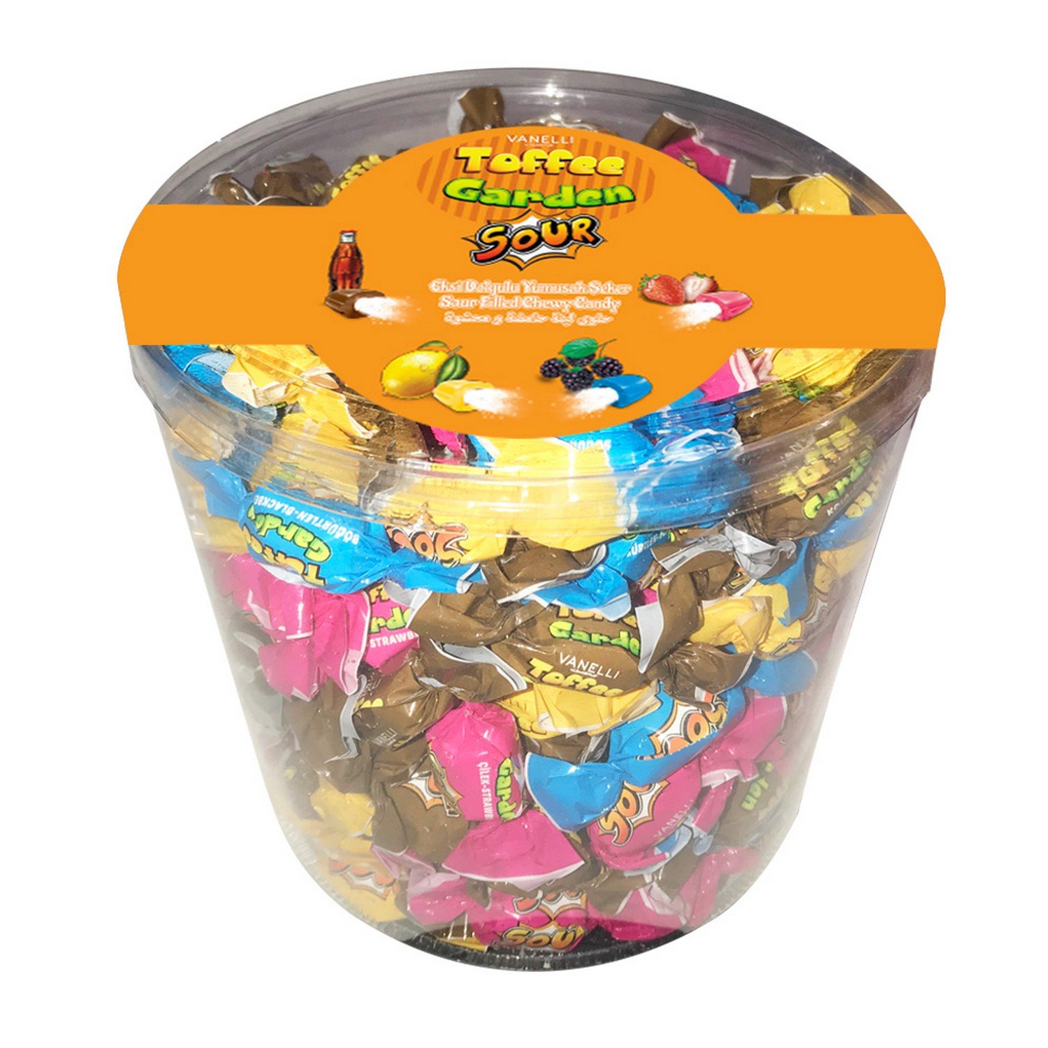 TOFFE GARDEN SOUR sour filled soft candy - jar