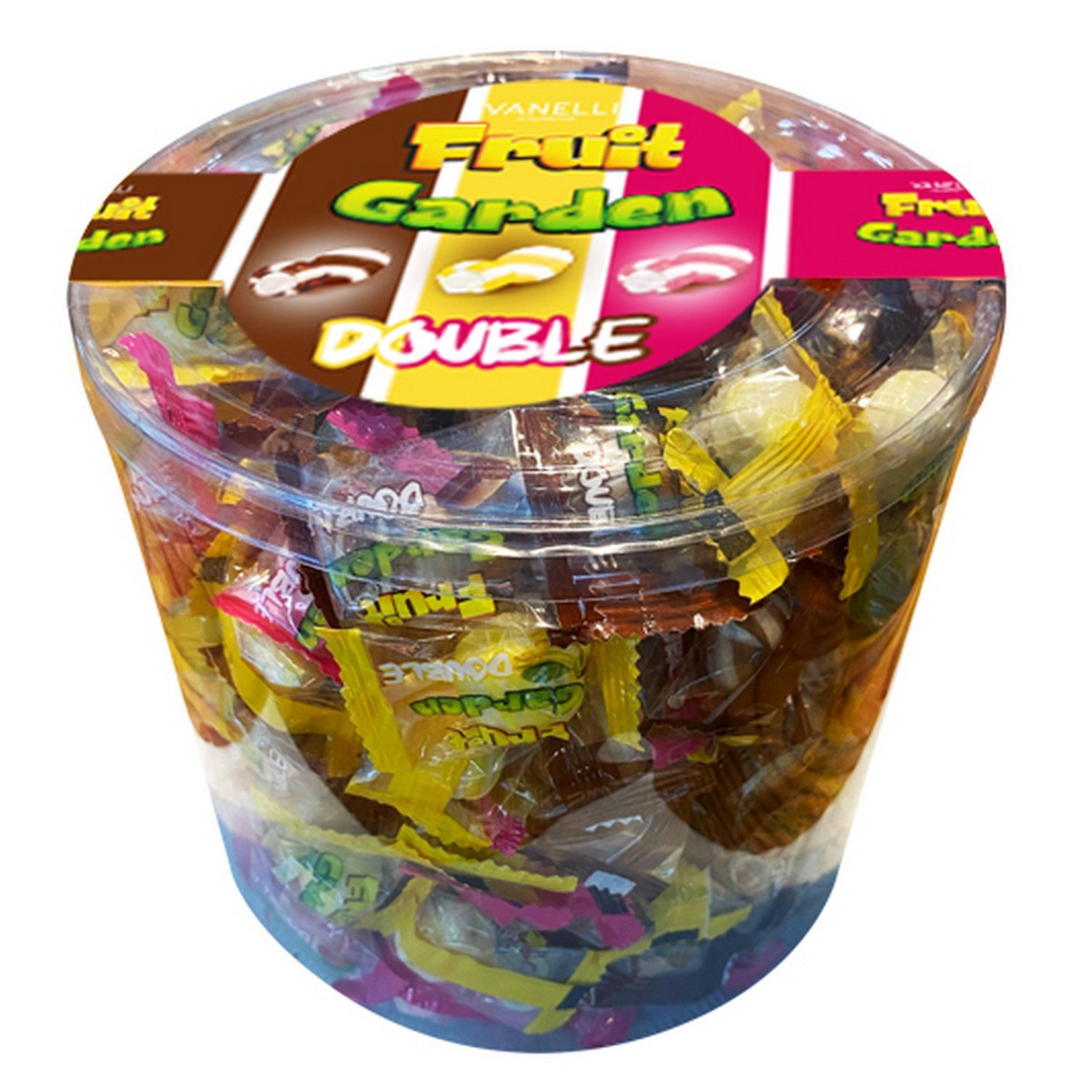 FRUIT GARDEN DOUBLE Milky Filling Candy with assorted flavour - jar