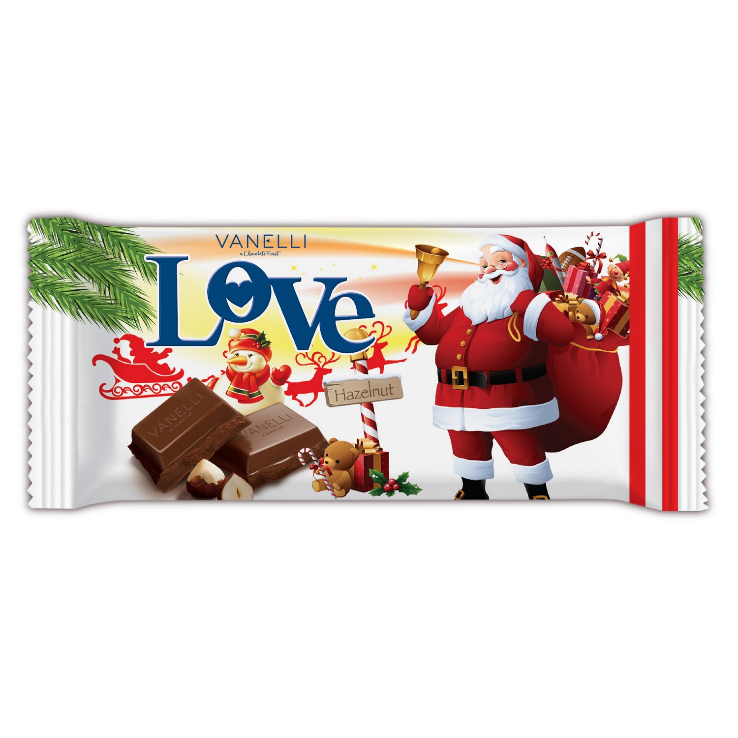 LOVE CHRISTMAS Compound Chocolate with Hazelnut Cream - white