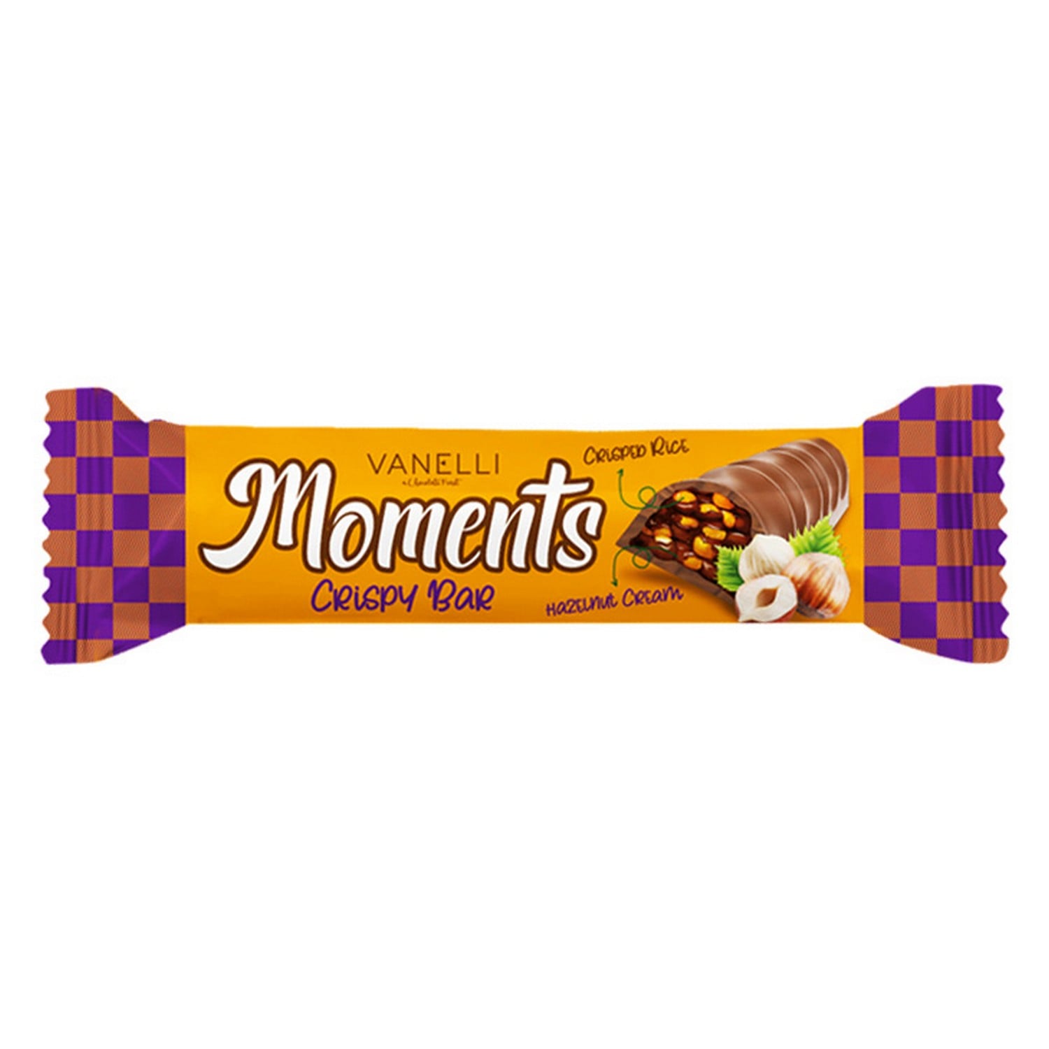 MOMENTS BAR Compound with Hazelnut Cream and Crispy Rice