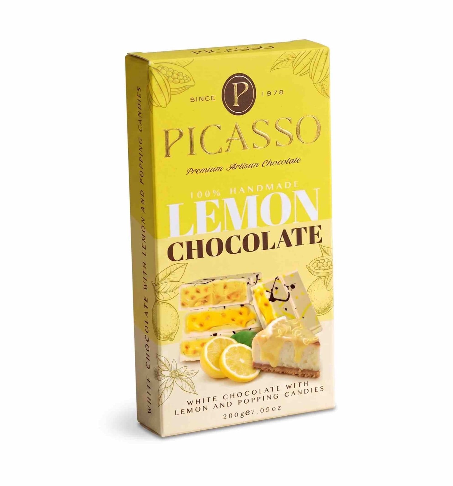 PİCASSO % 100 El Yapımı Limon Dolgulu Beyaz Çikolata 200 GR