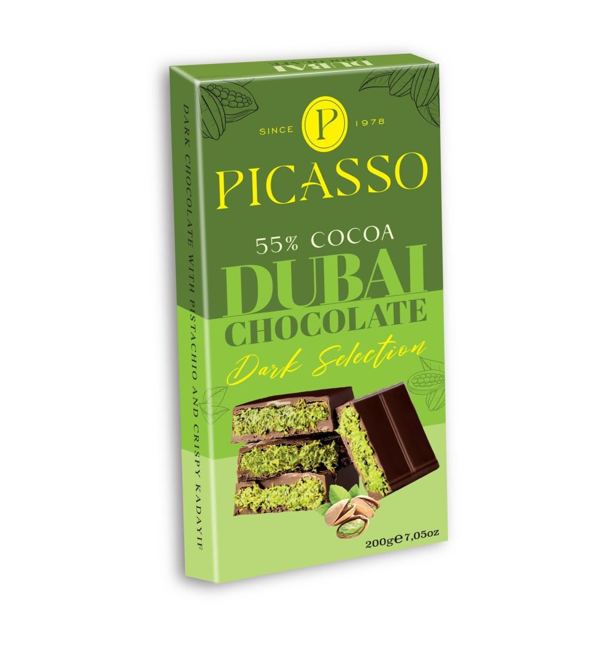 PİCASSO %55 BİTTER DUBAİ ÇİKOLATASI 200 GR