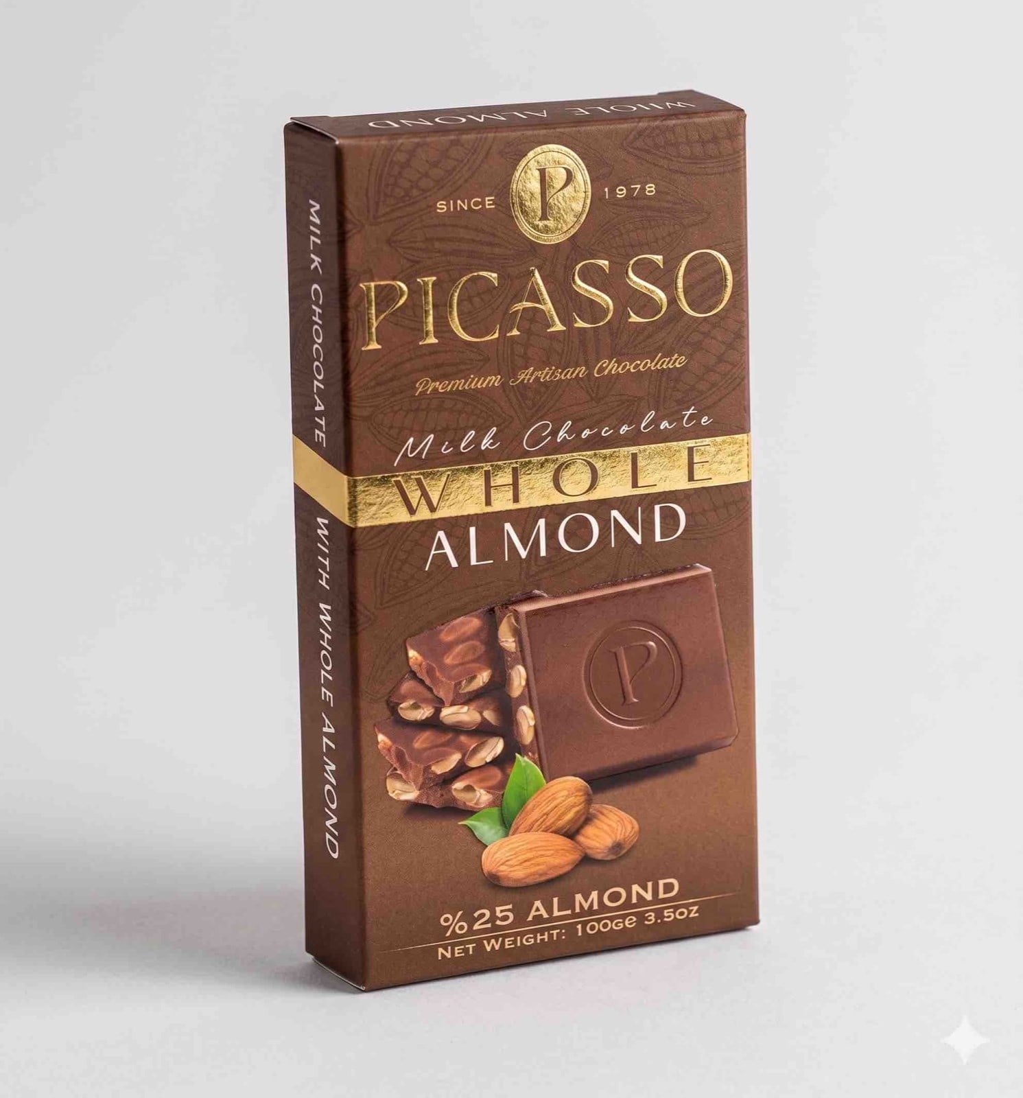 PICASSO Milk Chocolate with Whole Almond 100 GR