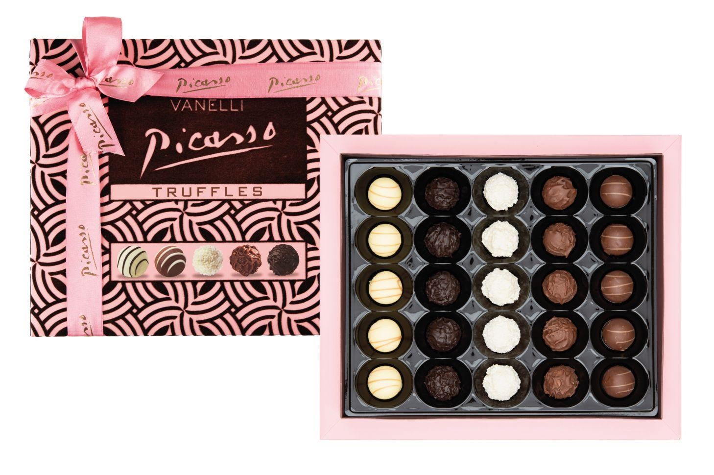 PICASSO TRUFFLES Assorted Truffe Chocolate - Pink Velvet Box 
