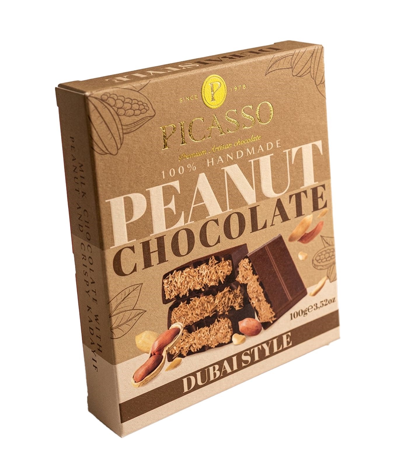 PICASSO DUBAI CHOCOLATE WITH PEANUTS 100 GR