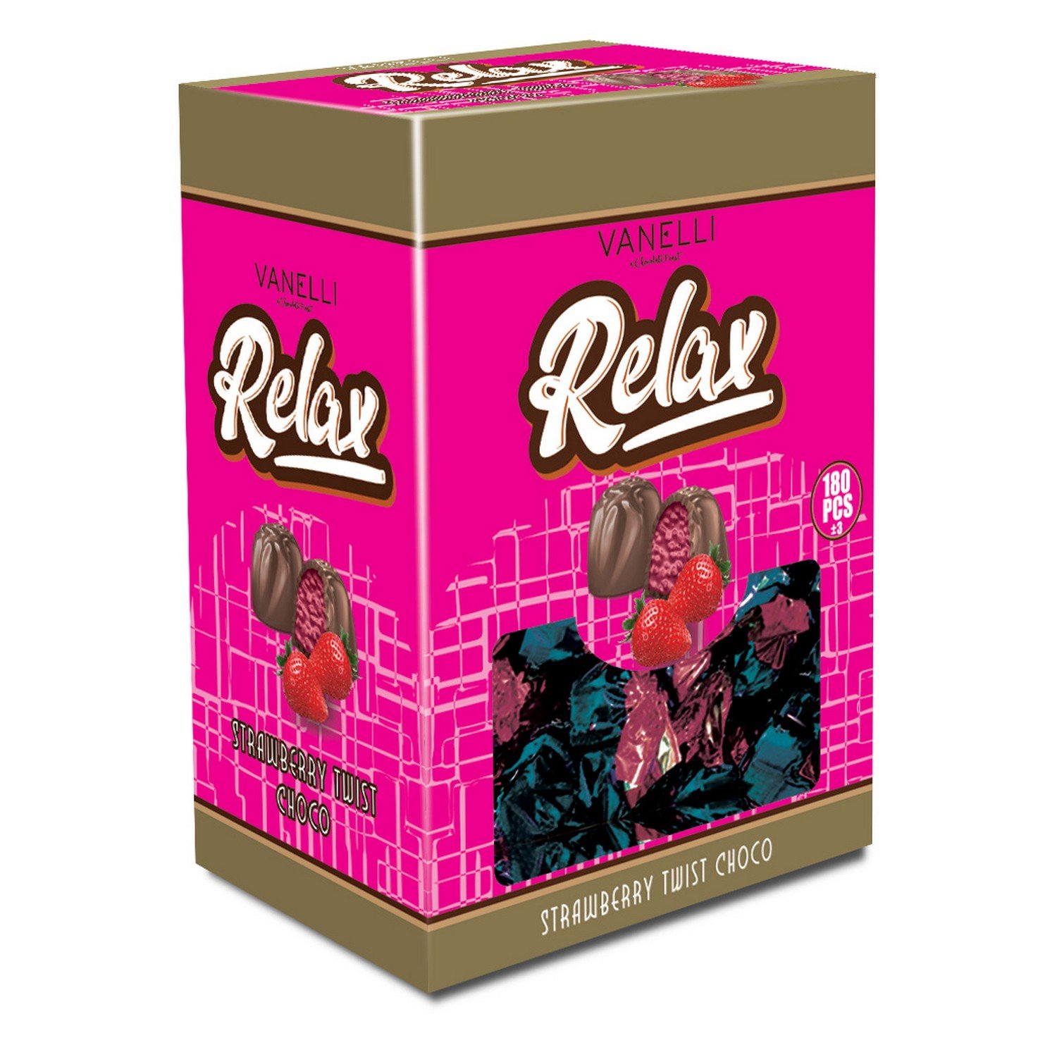 RELAX Single Twist- Strawberry  Cream- Crisped Rice
