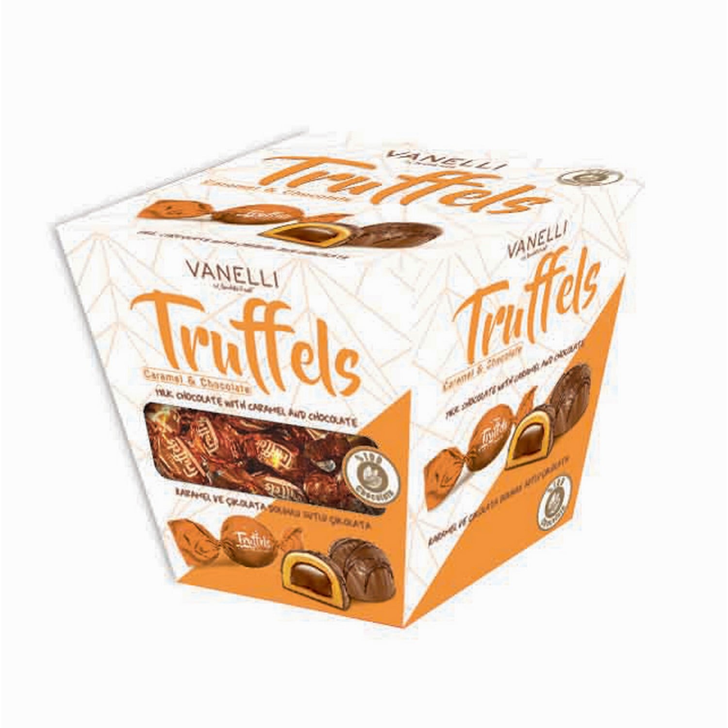 TRUFFELS CARAMEL milk chocolate with caramel and chocolate