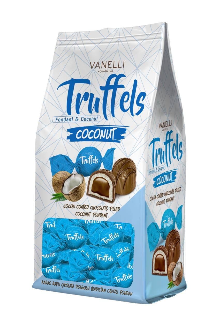 TRUFFELS Sütlü Kaplamalı, Çikolatalı Dolgulu Hindistan Cevizli Fondan 1 KG