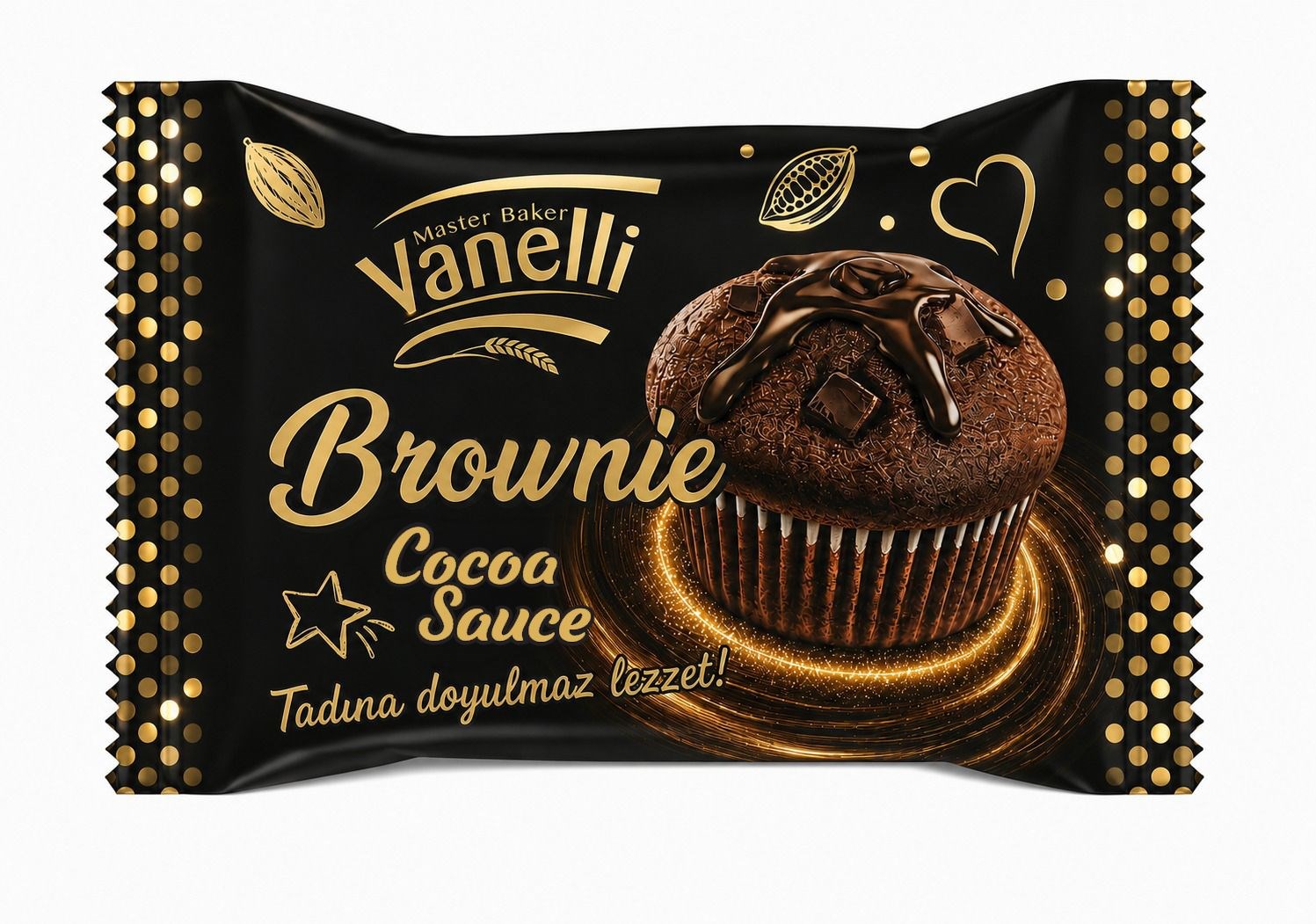 VANELLİ Browni Kakao Soslu Kakaolu Islak Kek 40 GR 24 ADET