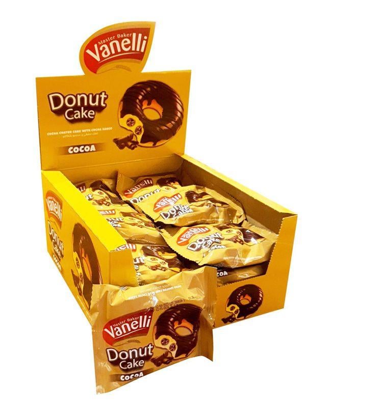 VANELLI DONUT Kakao Kaplamalı Kakao Soslu Kek 35GR(1 KUTU)