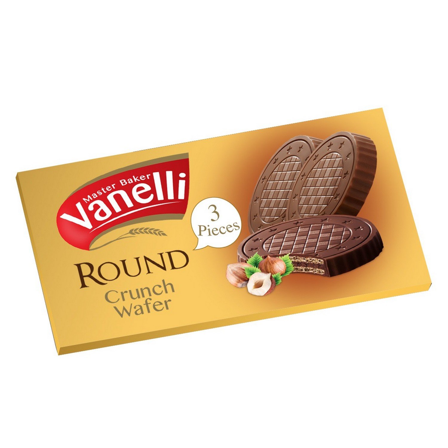 VANELLI ROUND chocolate coated wafers 3pcs