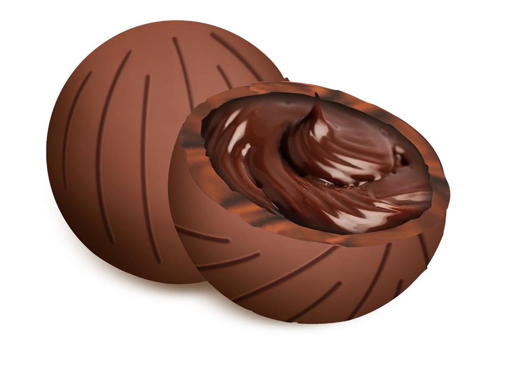 LUXOR double twist ball chocolate - hazelnut cream - bag