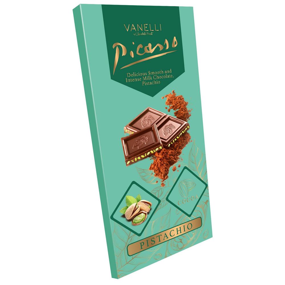 PICASSO Antep Fıstıklı Sütlü Çikolata Tablet (100gr*12)