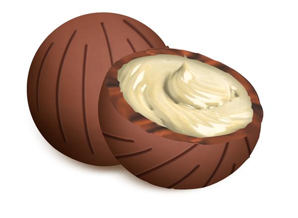 LUXOR double twist ball chocolate - hazelnut cream