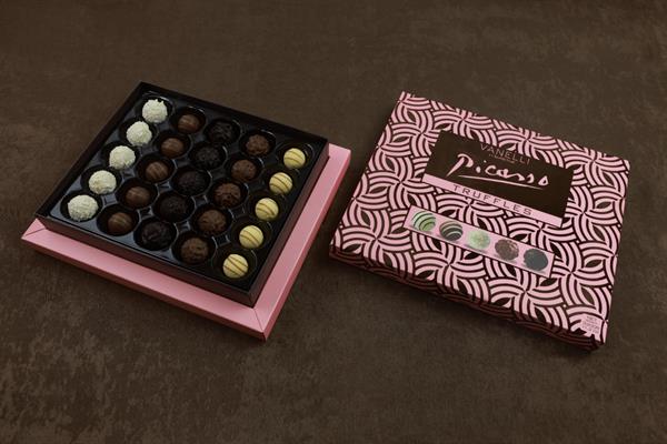 PICASSO TRUFFLE assorted truffe chocolate - Pink Velvet Box - Kadife